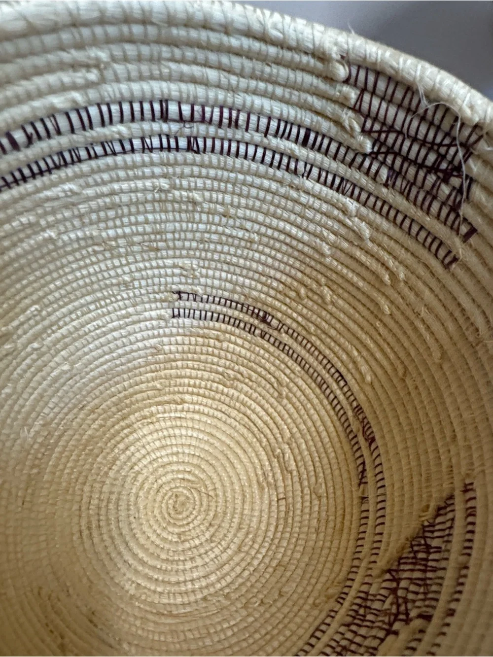Vintage Tutsi African Woven Decorative Lidded Basket in Natural and Brown.